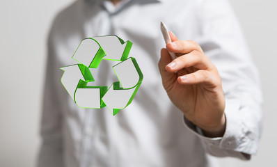 Minimal nature concept.Think Green.Ecology Concept. Environmentally friendly planet.