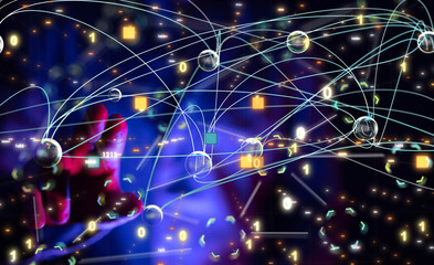 code data concept in hand digital 3d