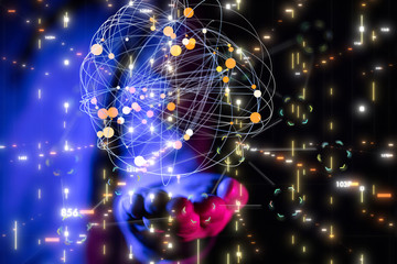 Big data visualization. Network connection structure