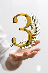 3d  3 Years or award Anniversary Illustration.