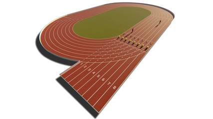 Athletic running race track isolated on the white background