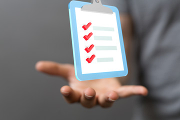 Digital checklist or todo-list displayed .