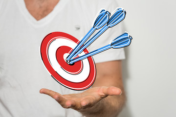 Marketing And Communication Success Concept dart.