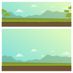 Obraz premium Cartoon nature vector illustration. Game background.