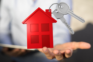Real Estate Agent house hand concept.