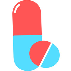 Medical pill. Medicine, pharmacy, hospital set of drugs. Medication, pharmaceutics concept. Vector illustration. Drugs flat icons: pills, capsules. healthcare medicine icon