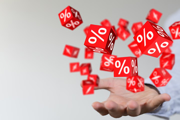 Discount and commission concept 3d