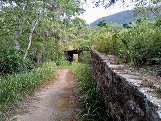 Stone wall in the old way of the Spaniards in Venezuela