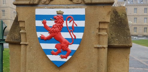 Luxemburg coat of arms on an old wall