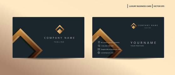 Luxury design business card with gold style minimalist template