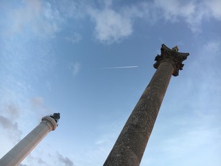 Faro Leuca cross on blue sky