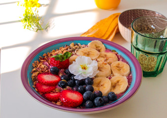 bowl of cereal with fruits
