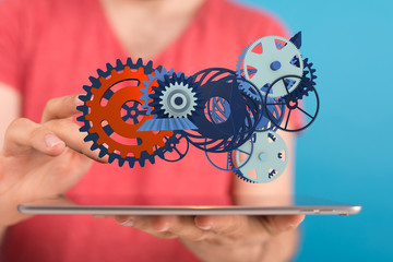 Gear With Success Concept digital.