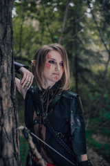 Fototapeta na wymiar elf archer in the forest