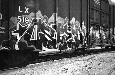 Graffiti train car
