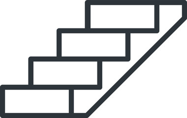 Stairs icon, line vector illustration