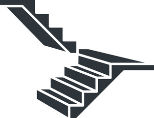 Stairs icon, line vector illustration