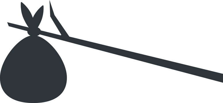 Bindle icon, vector line illustration