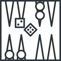 Backgammon icon, thin vector illustration