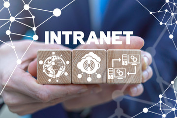 Intranet Data Connection Communication Private Network Concept. - obrazy, fototapety, plakaty