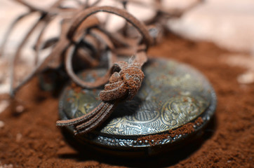 Pocket watch made of brownish yellow metal