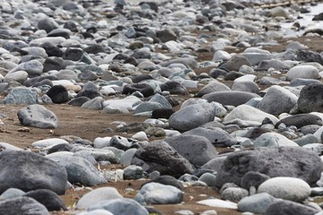 Stones on the riverbed / Background material of the natural scene.