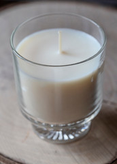 Natural soy wax decorative candle in vintage glass