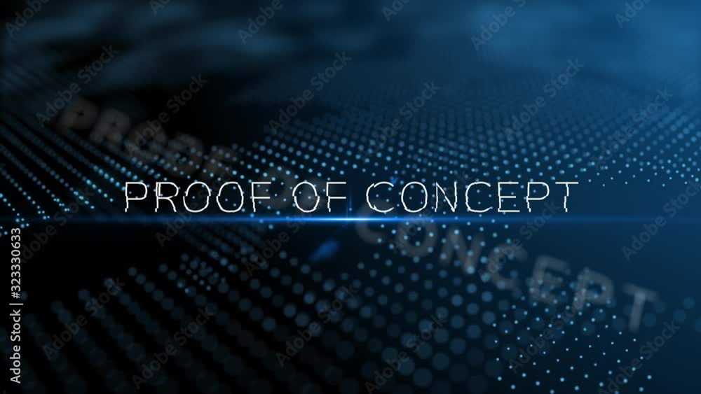 Poster proof of concept modern intro text 3d animation with lens flare and depth of field focus blur