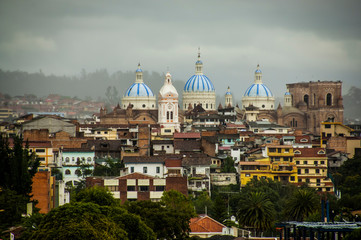 Fototapeta na wymiar Church Domes in Cuenca, Ecuador