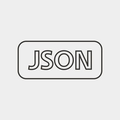 JSON icon vector illustration and symbol for website and graphic design
