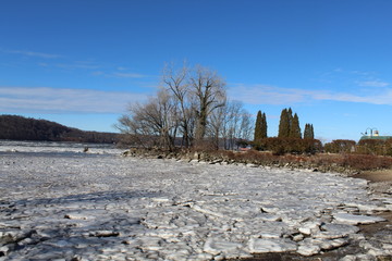 Frozen River on Sunny day