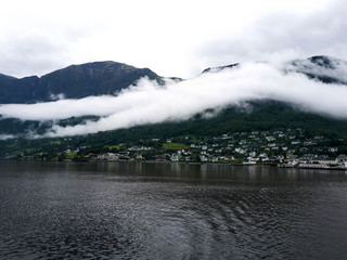 lake and mountains
