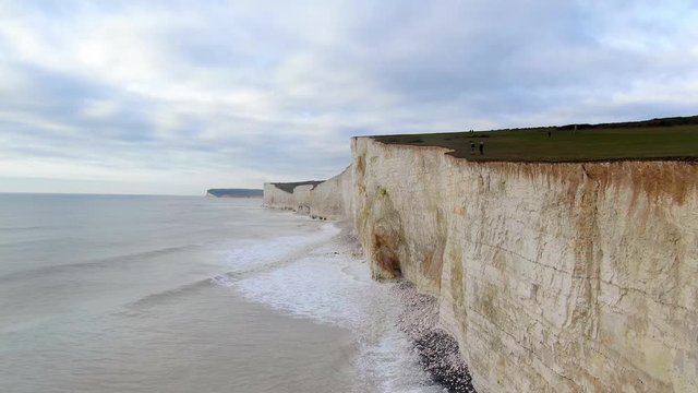 Awesome white cliffs of England - aerial view -aerial photography