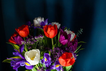colorful spring bouquet of tulips