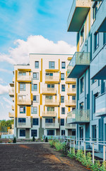 EU Apartment residential modern home house building outdoor facilities concept