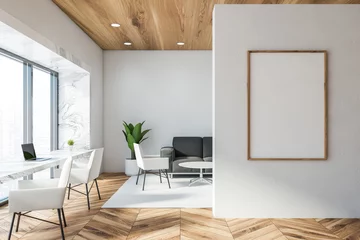 Foto op Plexiglas White and marble office lounge, vertical poster © ImageFlow