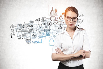 Confident young woman and her business plan