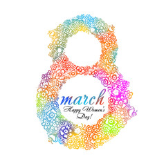 Postcard from March 8. Vector illustration