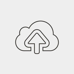 upload cloud icon vector illustration and symbol for website and graphic design