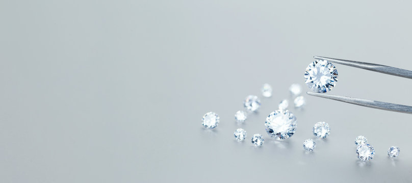 Precious stones for jewellery on light background