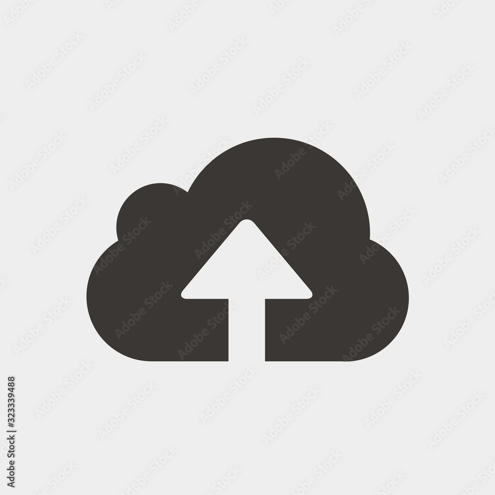 Poster cloud upload icon vector illustration and symbol for website and graphic design