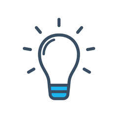 Light bulb icon filled color style