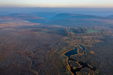 British Moorland at Hazy Sunset