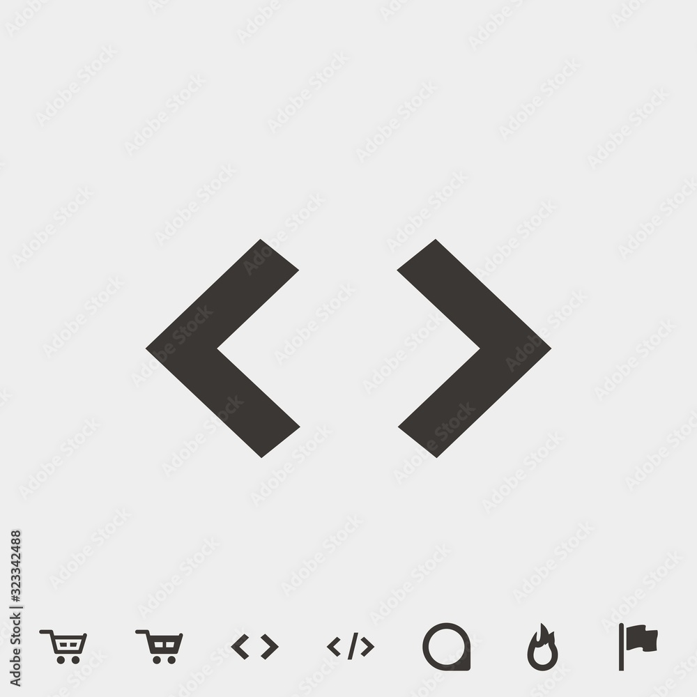 Fototapete less than greater icon vector illustration and symbol for website and graphic design