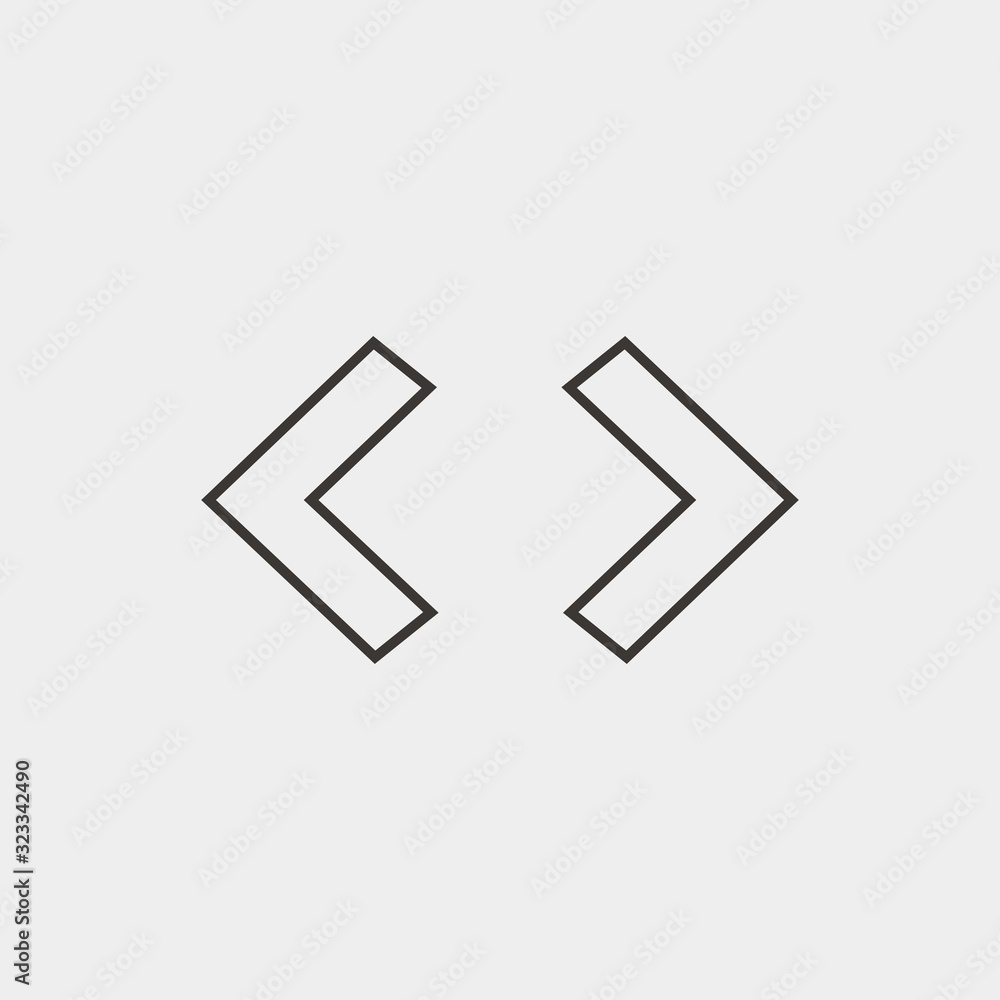 Poster less than greater icon vector illustration and symbol for website and graphic design