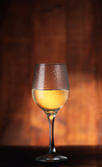 glass goblet with wine