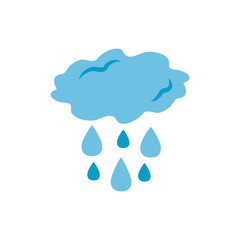 clouds rainy with drops flat style