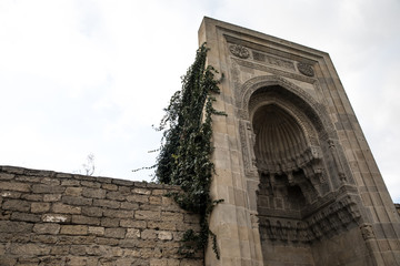 Empty street in old city of Baku, Azerbaijan. Old city Baku. Inner City buildings.