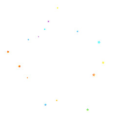 Rainbow Festive Confetti. Carnival Star Falling.