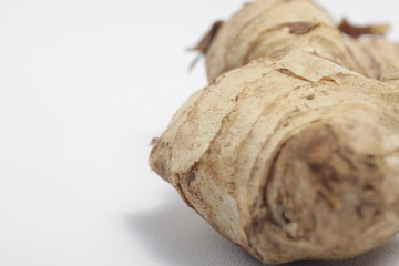 Close - up shot of herbs, gingger, tumeric,  galangal, lemon grass that can be used for cooking as seasoning also for medical purpose as traditional medicine. 